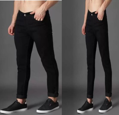 comfits Slim Men Black Jeans(Pack of 2)