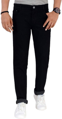 POKHINDA Slim Men Black Jeans