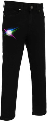 cat look Slim Boys Black Jeans