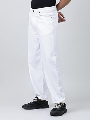 Nalaka Loose Fit Men White Jeans