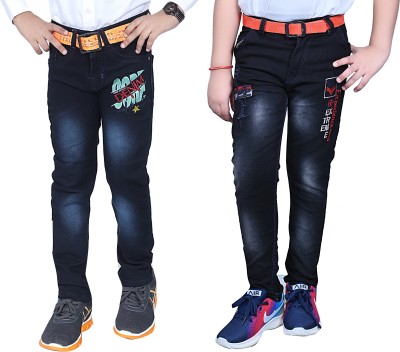 Kundan Regular Boys Black Jeans(Pack of 2)