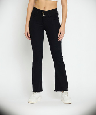 NOVIO Boot-Leg Women Black Jeans