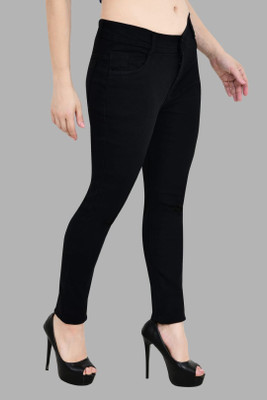 Herway Tapered Fit Women Black Jeans