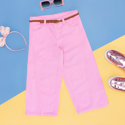 Pantaloons Junior Relaxed Fit Girls Pink Jeans