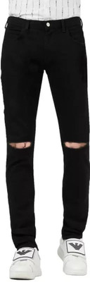POKHINDA Slim Men Black Jeans