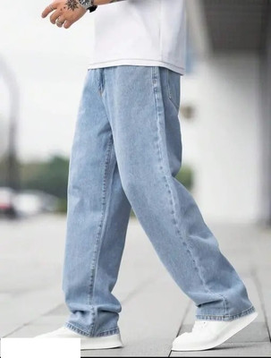 woomny Loose Fit Men Light Blue Jeans