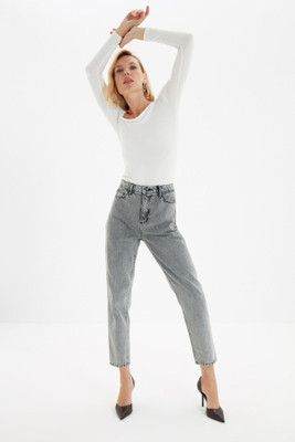 Trendyol Regular Women Grey Jeans