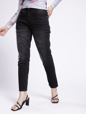 Glitchez Relaxed Fit Women Black Jeans