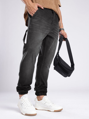 Glitchez Jogger Fit Men Black Jeans