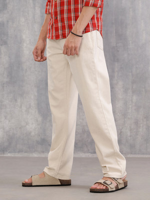 WROGN Loose Fit Men Beige Jeans