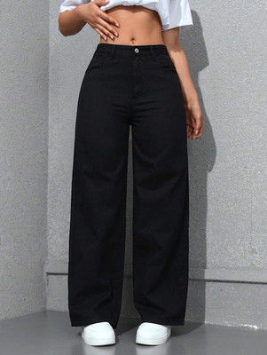 DENIM LOOK Flared Women Black Jeans