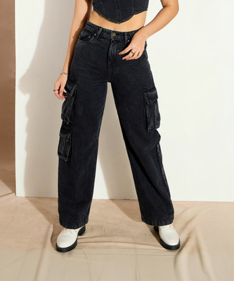 SASSAFRAS Relaxed Fit Women Black Jeans