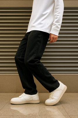 Lorzic Straight Fit Men Black Jeans