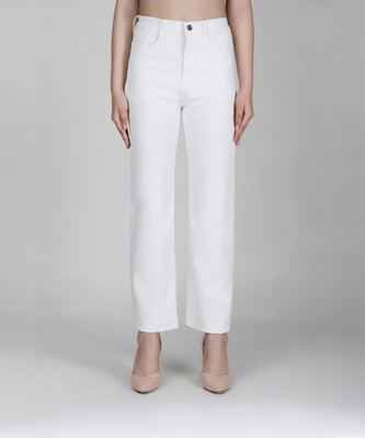 3BUTTERFLIES Boyfriend Women White Jeans