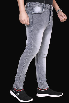 J Creation Slim Men Grey Jeans