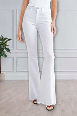 GOLD-D.A FASHION Boot-Leg Women White Jeans