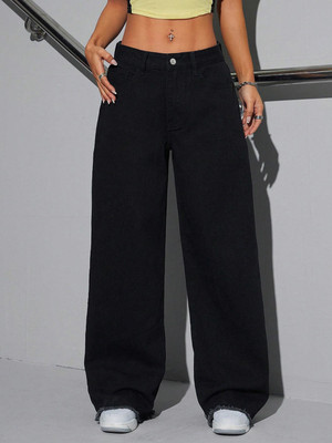 KOTTY Straight Fit Women Black Jeans