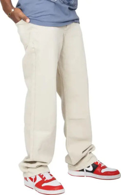 White leapard Regular Men Beige Jeans