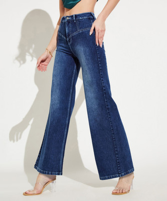 Miss Chase Boot-Leg Women Blue Jeans