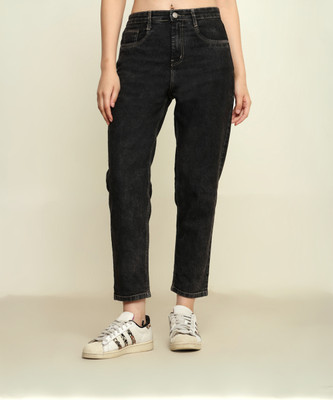 zayla Loose Fit Women Black Jeans