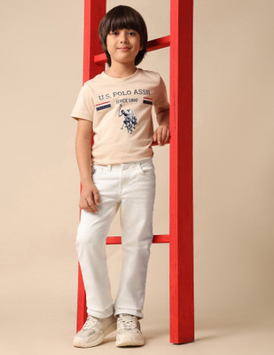 U.S. POLO ASSN. Relaxed Fit Boys White Jeans