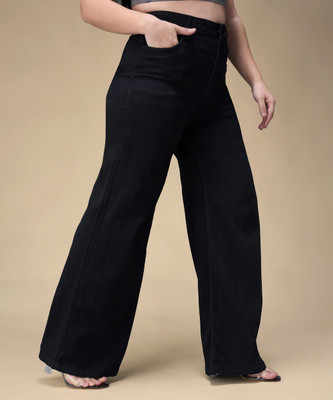 Miss Chase Flared Women Black Jeans