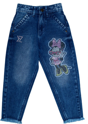 Ywee Tapered Fit Girls Dark Blue Jeans