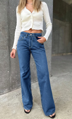 PINKLIT Loose Fit Women Dark Blue Jeans