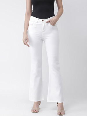 KASSUALLY Boot-Leg Women White Jeans