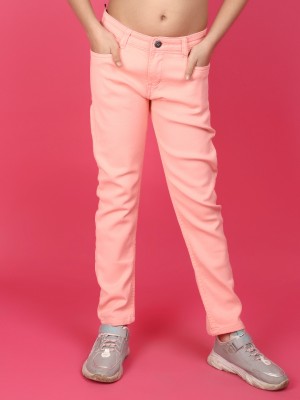 V-MART Slim Girls Pink Jeans