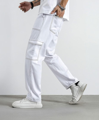Masterly Weft Relaxed Fit Men White Jeans