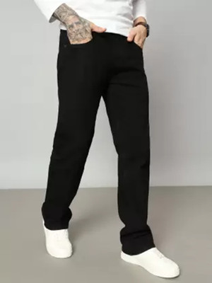 Flaring Loose Fit Men Black Jeans
