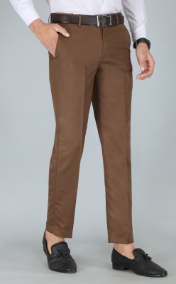 Kurus Regular Fit Men Brown Trousers