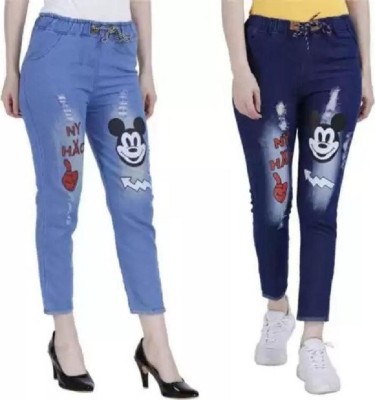 NEHA FASHION Jogger Fit Girls Blue, Dark Blue Jeans(Pack of 2)