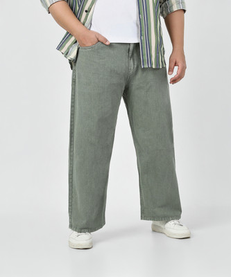 Urbano Plus . Loose Fit Men Green Jeans