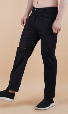 White leapard Regular Men Black Jeans