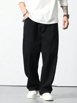 Zepzo Loose Fit Men Black Jeans