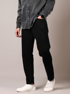 FLIECAINERER Boyfriend Men Black Jeans