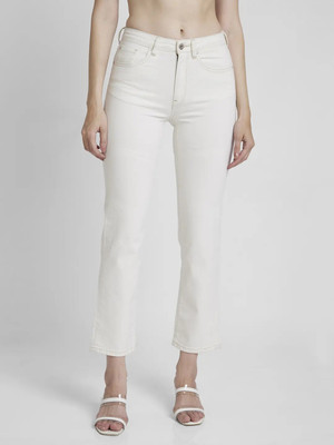 Spykar Tapered Fit Women White Jeans