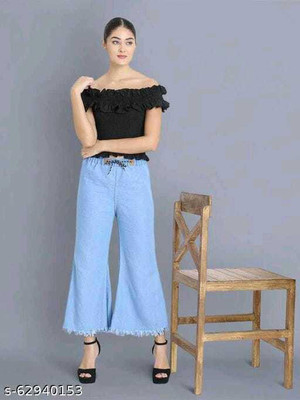 PrathnaCreation Regular Women Light Blue Jeans