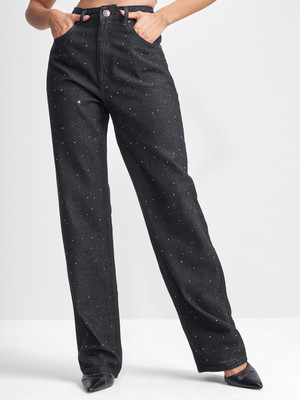 Tokyo Talkies Straight Fit Women Black Jeans