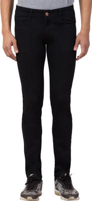 POKHINDA Skinny Men Black Jeans
