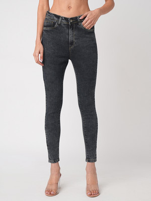 Kraus Jeans Women Carbon Black Super High-Rise Super Skinny Jeans Super Skinny Women Black Jeans