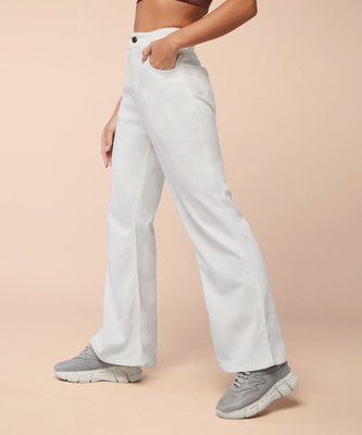 DOLCE CRUDO Boot-Leg Women White Jeans