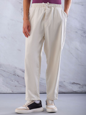 The Indian Garage Co. Loose Fit Men White Jeans