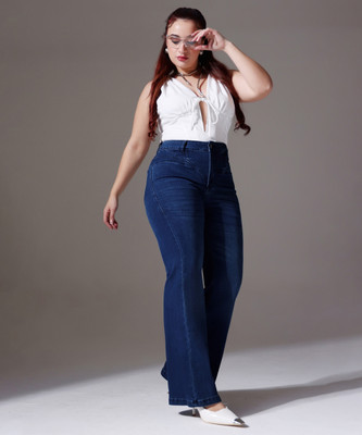 Miss Chase Boot-Leg Women Blue Jeans