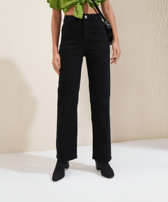 Tokyo Talkies Straight Fit Women Black Jeans
