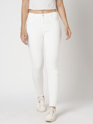 Kraus Jeans Women White Super High-Rise Super Skinny Jeans Skinny Women White Jeans