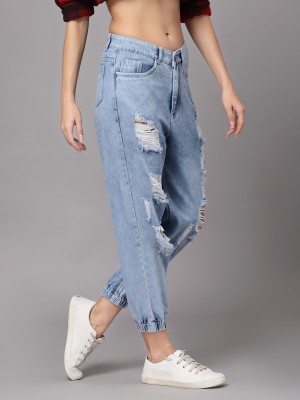 KASSUALLY Jogger Fit Women Light Blue Jeans