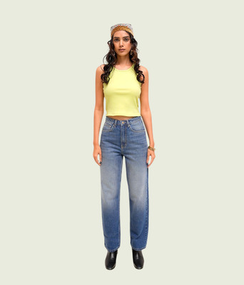 METRONAUT Straight Fit Women Blue, White Jeans